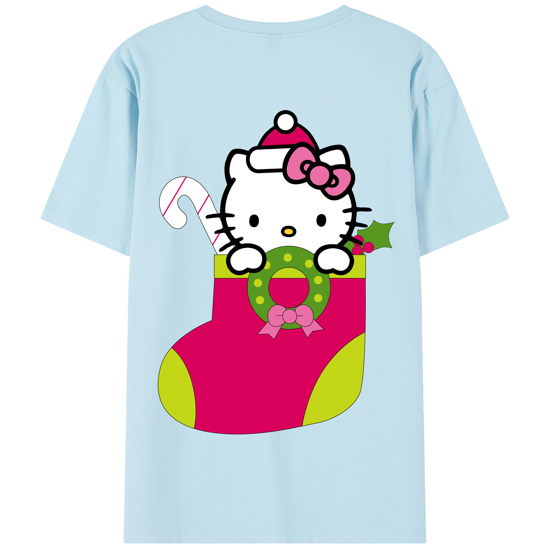 （画像用） Hello Kitty ハローキティ 綿100％半袖Tシャツ（背面プリント）